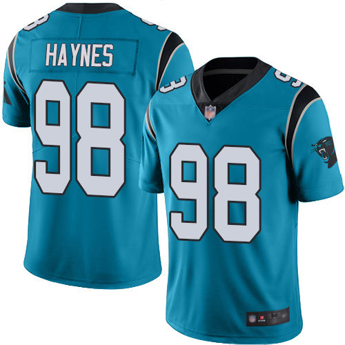 Carolina Panthers Limited Blue Youth Marquis Haynes Jersey NFL Football #98 Rush Vapor Untouchable->youth nfl jersey->Youth Jersey